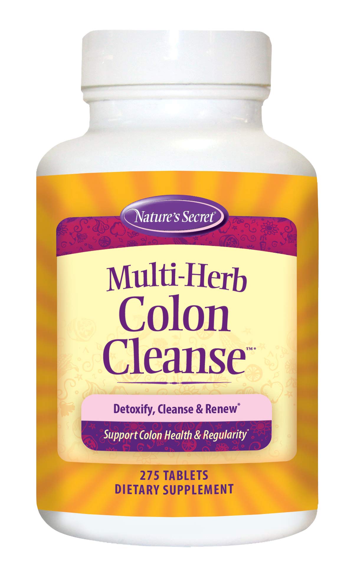 Nature's Secret Multi-Herb Colon Cleanse bottle front supports daily digestive balance.