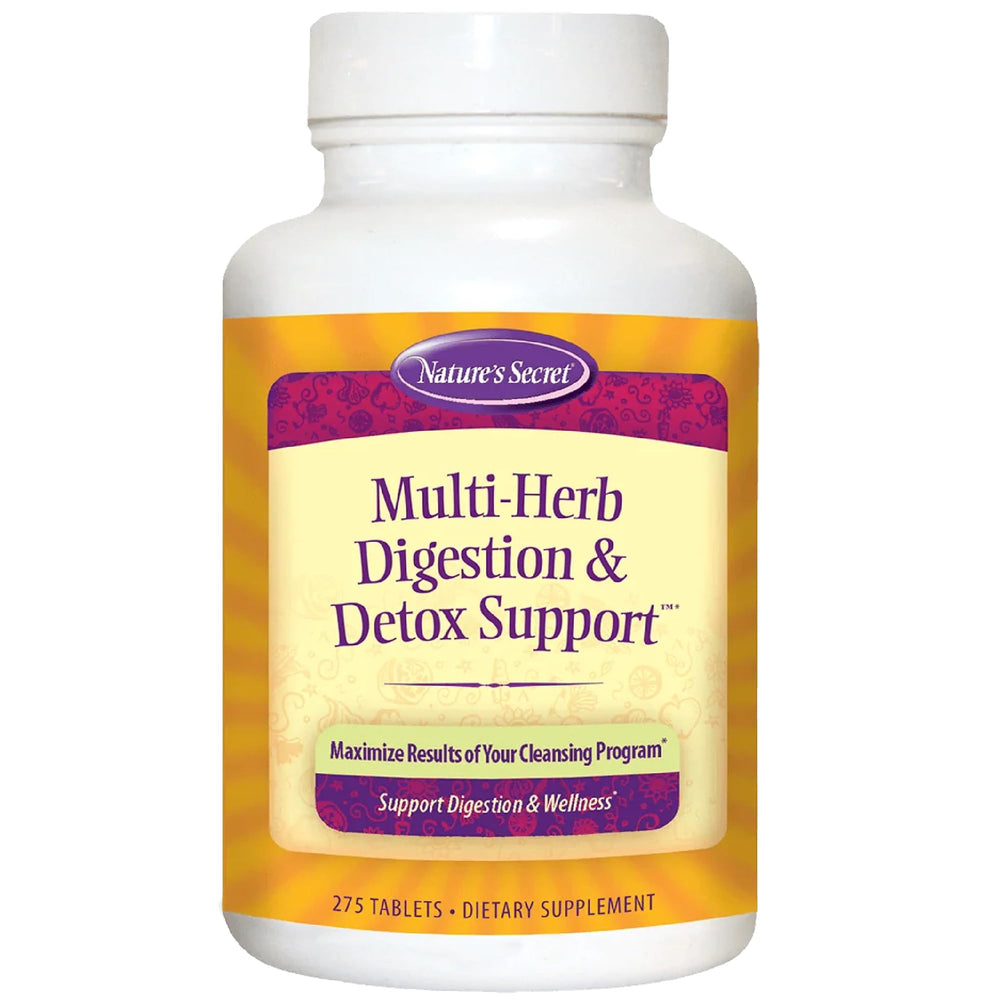 Nature's Secret multi-herb digestion bottle for daily support and routine.