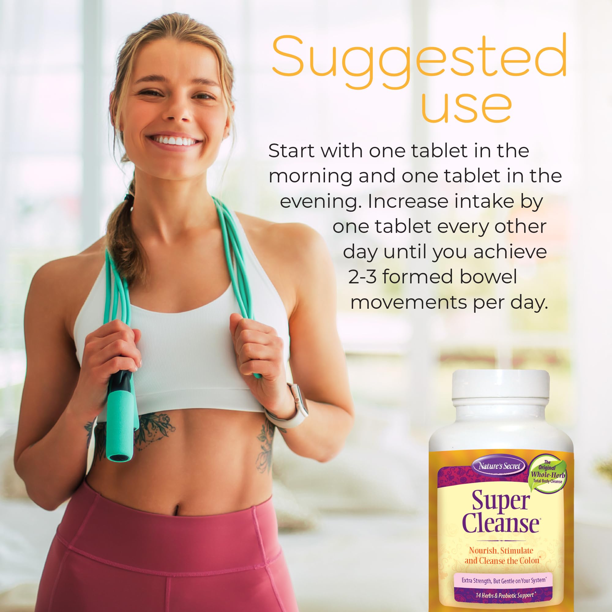 Nature's Secret Super Cleanse 14-herb blend visual representing herbal support