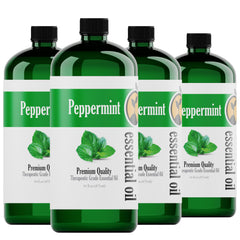 Natures-Star peppermint oil 4-pack bottles with dispenser cap ideal for easy aromatherapy and DIY blends.