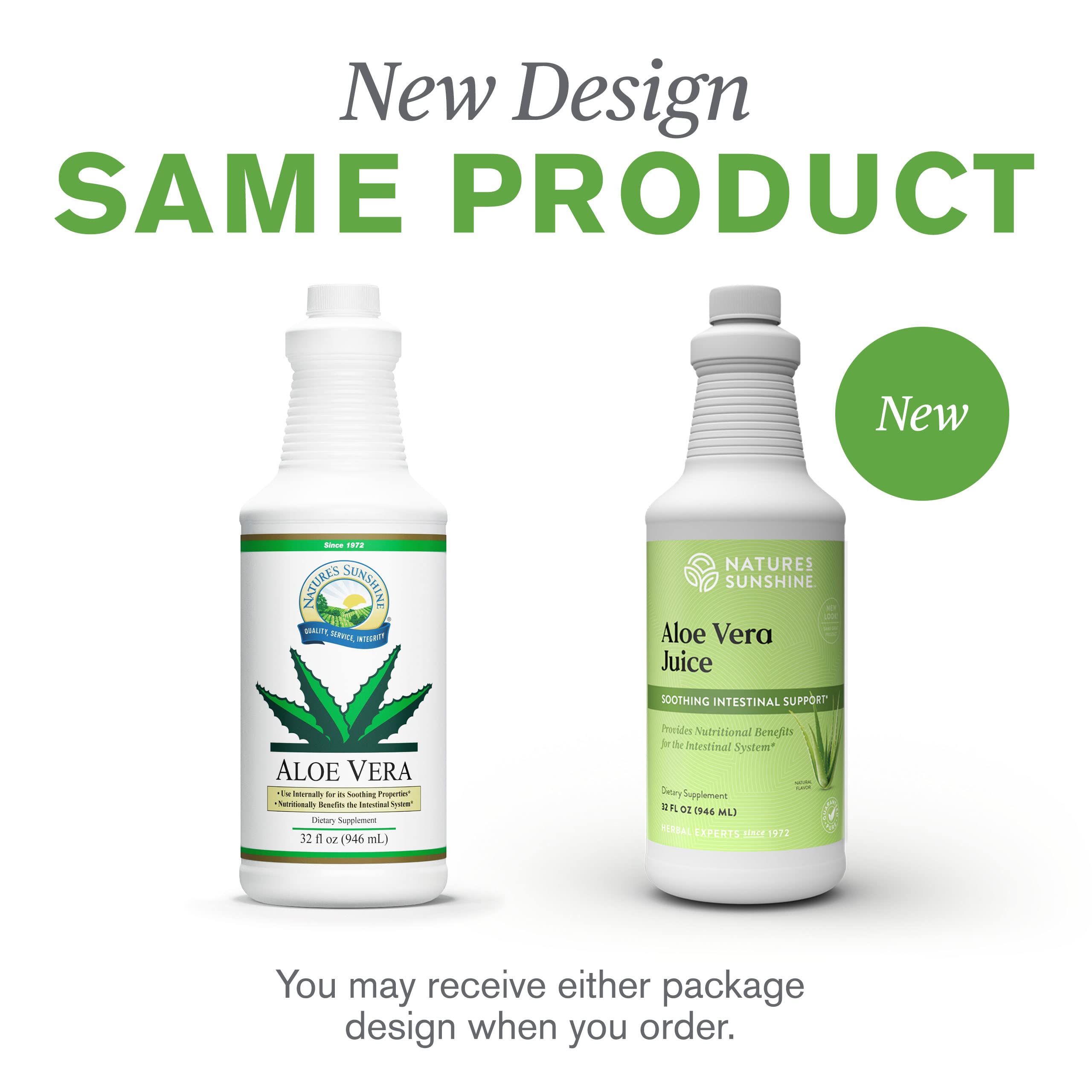 Store display of Nature's Sunshine Aloe Vera Juice signals trust and mucopolysaccharide content.
