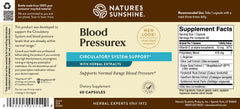 Nature's Sunshine Blood Pressurex ingredients glass showing natural formula emphasis.