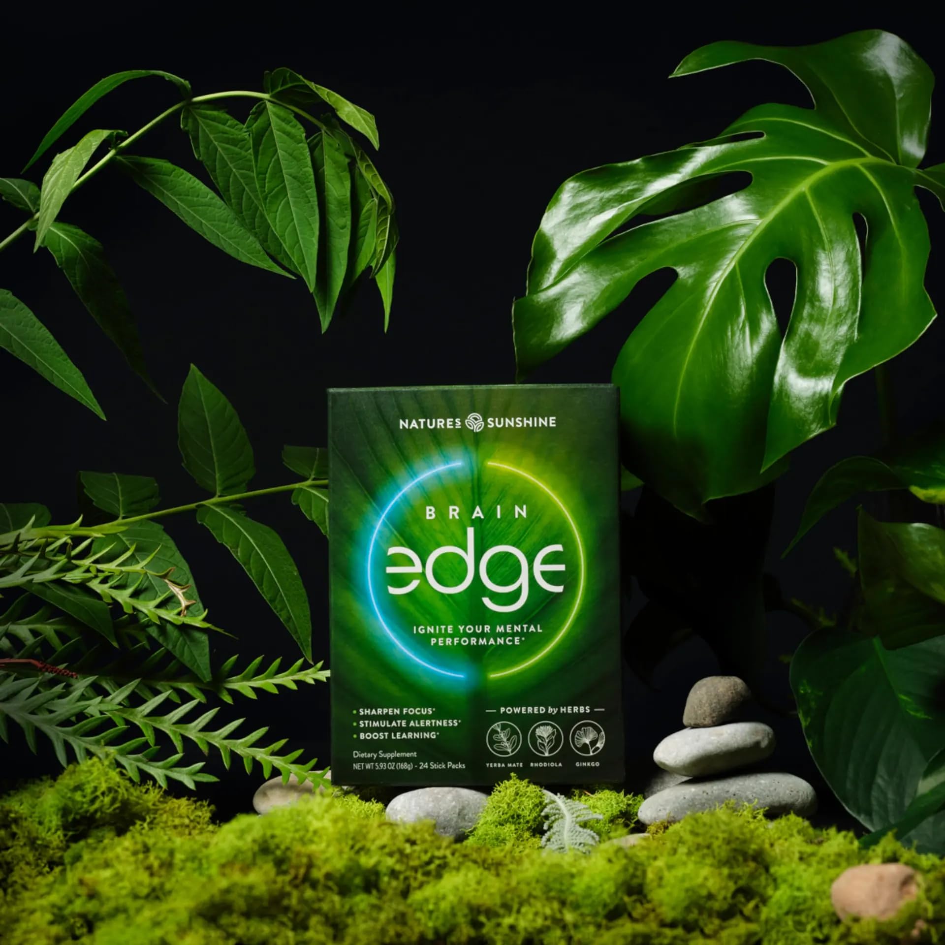 Nature's Sunshine Brain Edge ingredients list shows nootropic herbs for cognitive support.