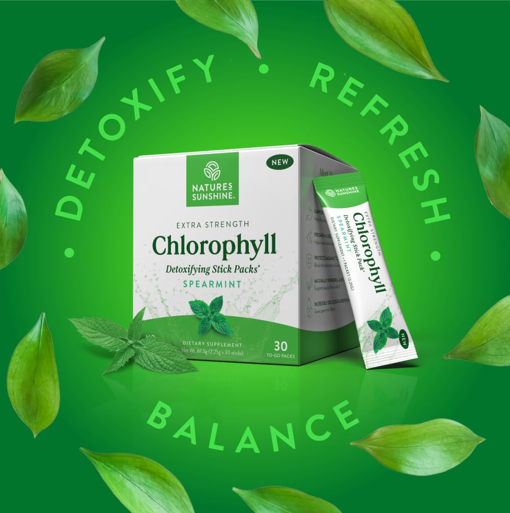 Antioxidants in Nature's Sunshine Chlorophyll Stick Packs for inner vitality