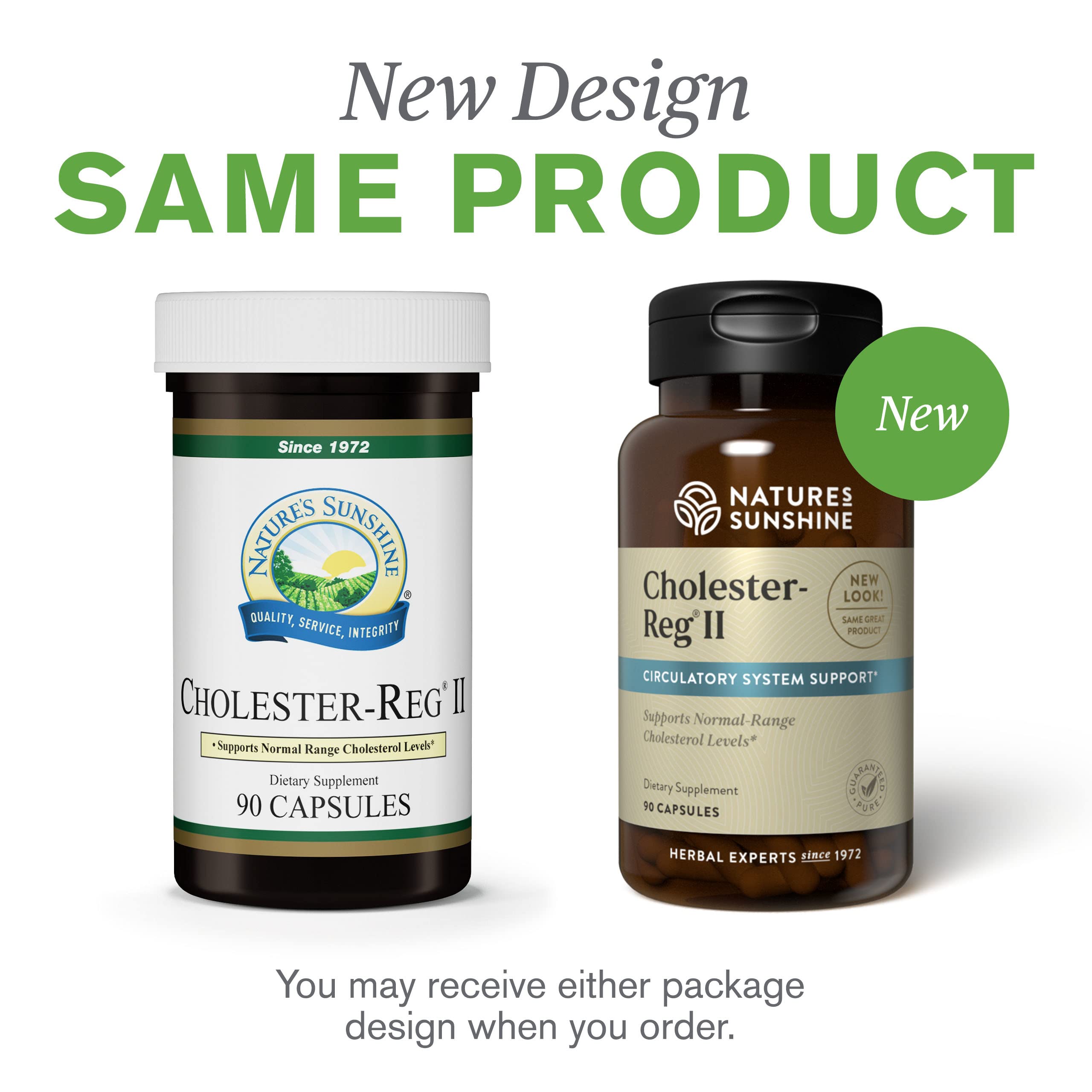 Nature's Sunshine Cholester-Reg II phytosterols highlight plant-based ingredients.