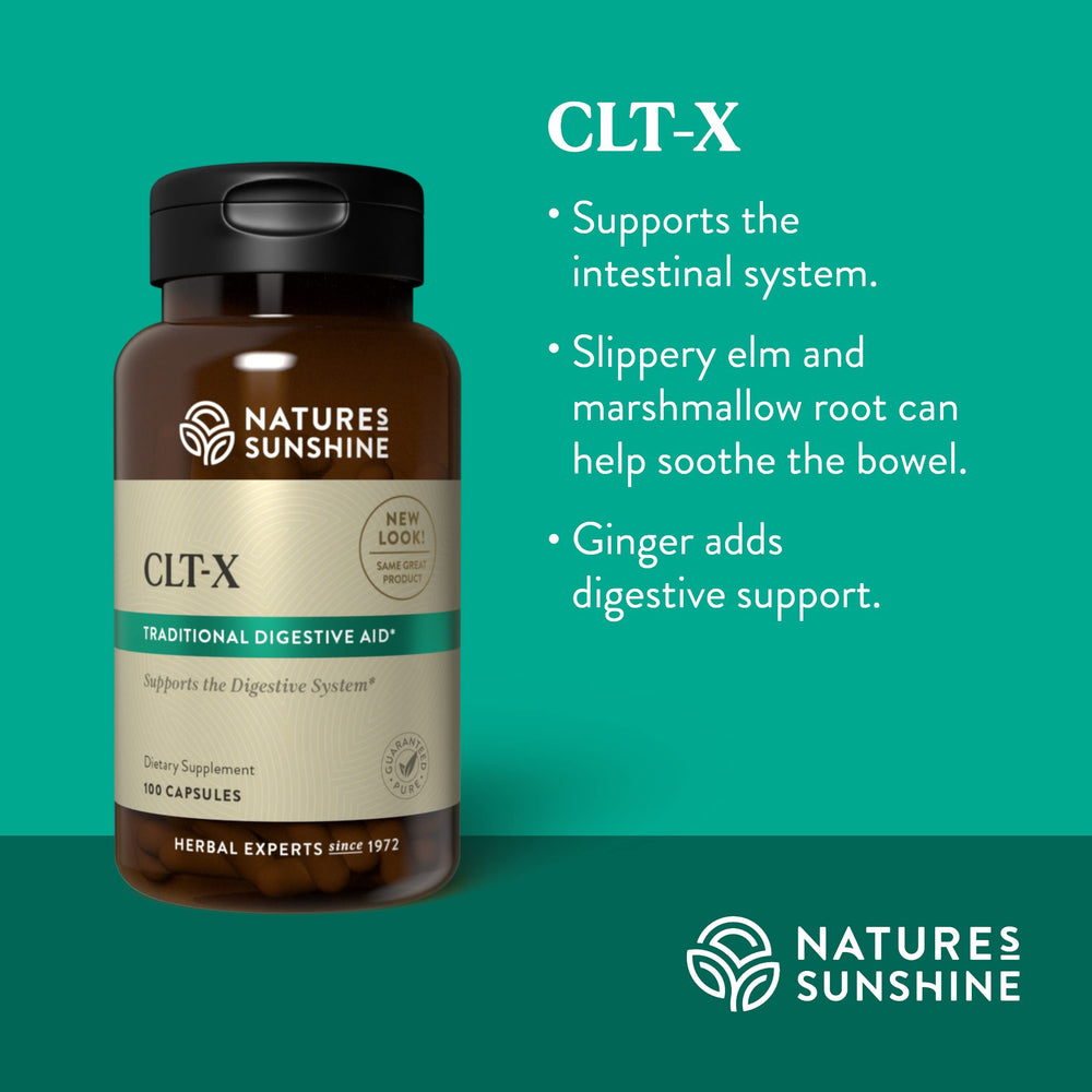 Nature's Sunshine CLT-X marshmallow root, gentle soothing for delicate mucous membranes.