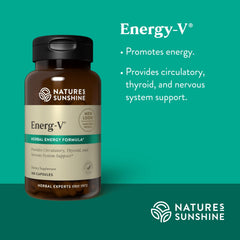 Nature's Sunshine Energ-V label design showcases ingredients and usage cues.