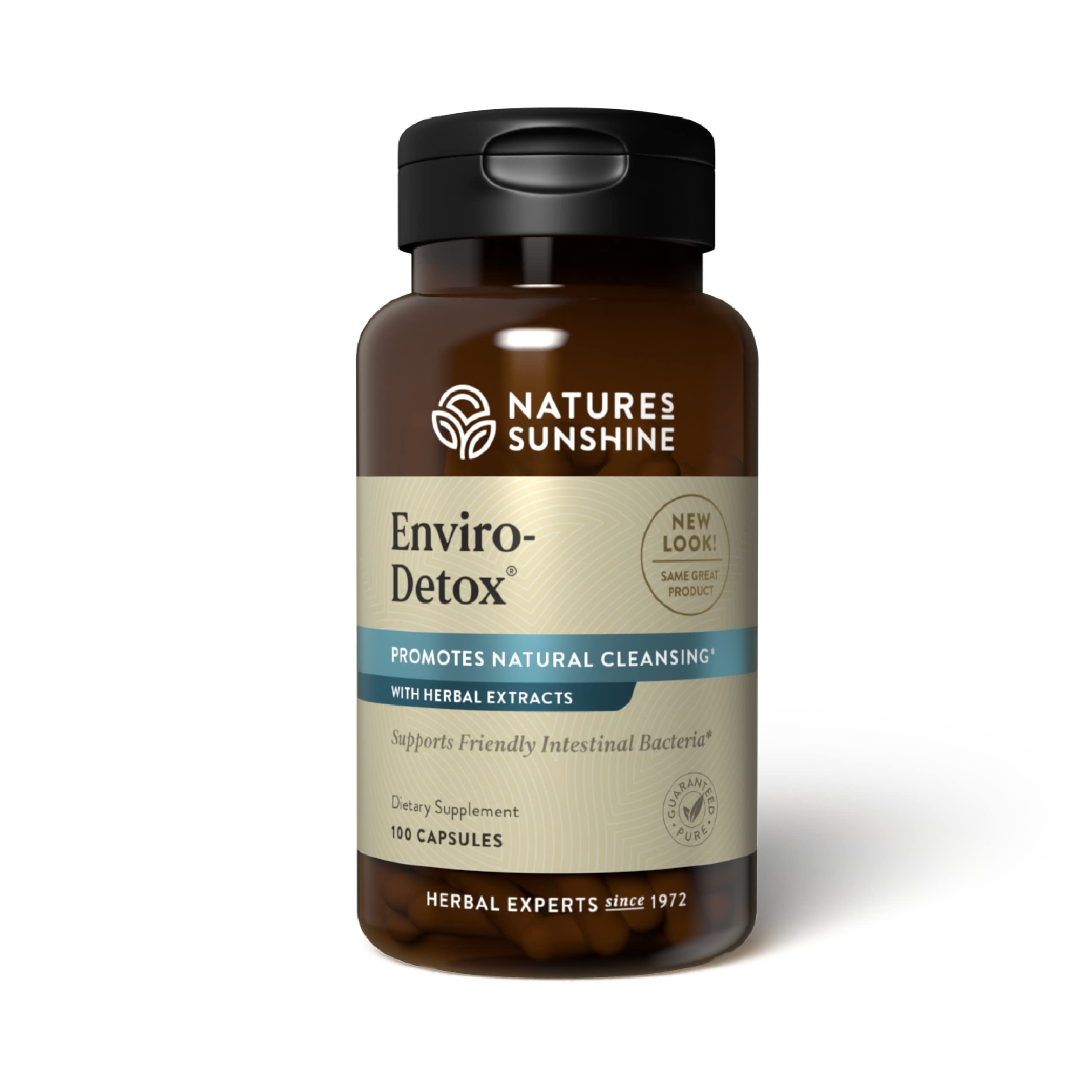Nature's Sunshine Enviro-Detox bottle front showing the product and form factor for daily use