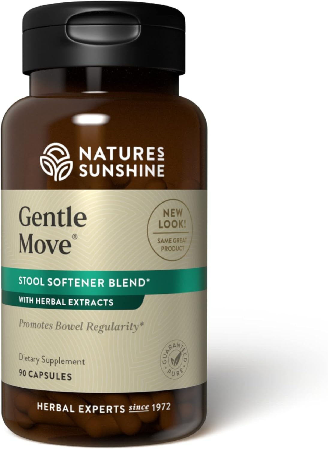 Nature's Sunshine Gentle Move bottle pour for convenient daily digestive support