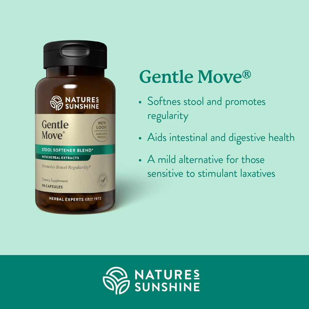 Nature's Sunshine Gentle Move capsules ready for easy daily use
