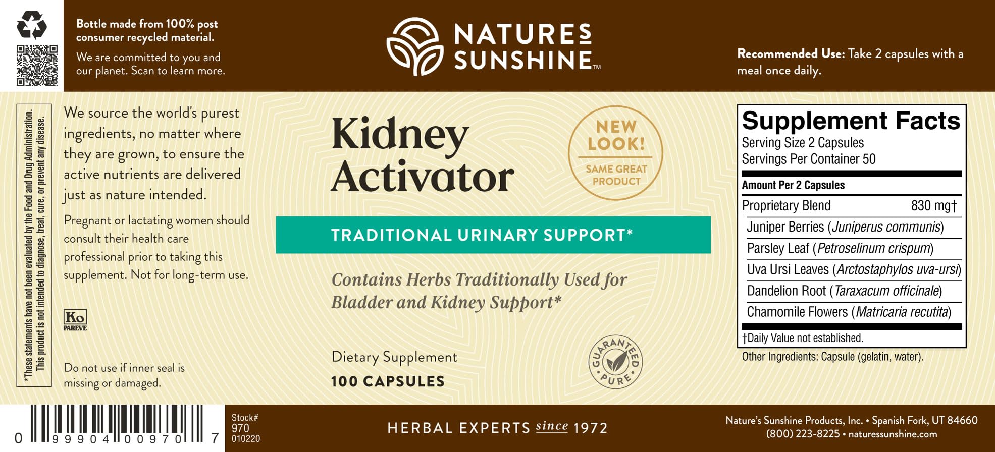 Nature's Sunshine Kidney Activator packaging and storage image emphasizes protection