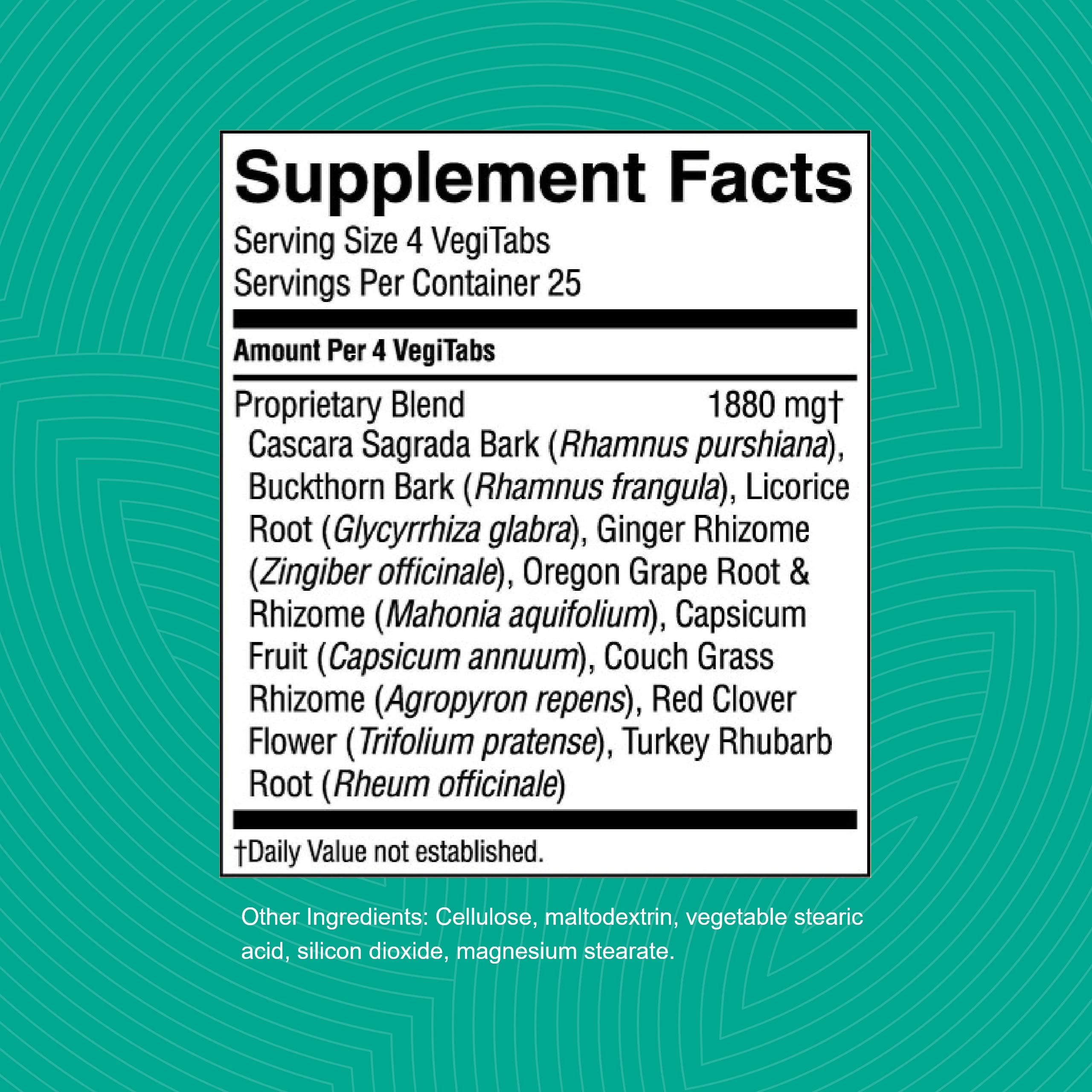 Nature's Sunshine Lower Bowel Stimulator ingredients panel highlighting herbal blend.