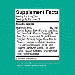 Nature's Sunshine Lower Bowel Stimulator ingredients panel highlighting herbal blend.
