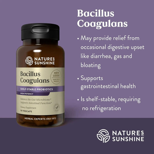 Nature's Sunshine NutriBiome capsules close-up for occasional discomfort relief.