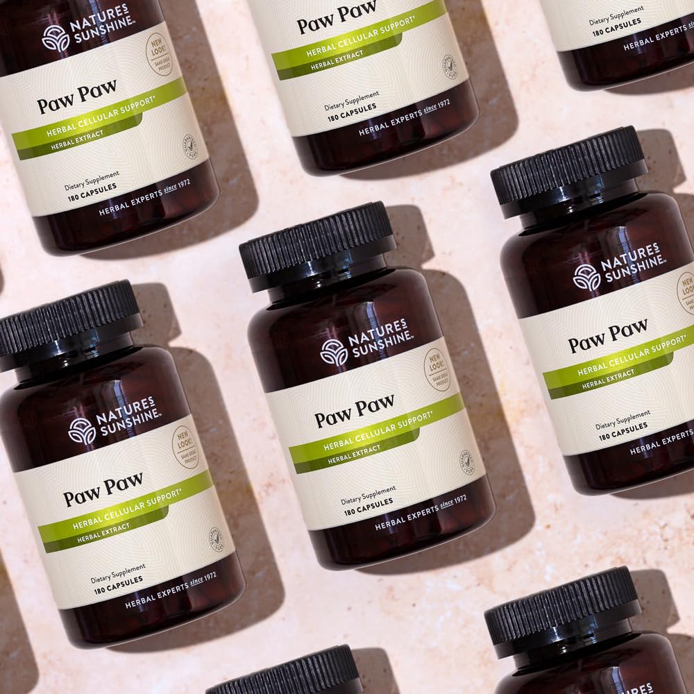 Nature's Sunshine logo with Paw Paw Cell-Reg bottle for trusted wellness.