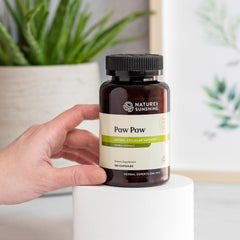 Nature's Sunshine Paw Paw Cell-Reg packaging front showing bottle visibility.