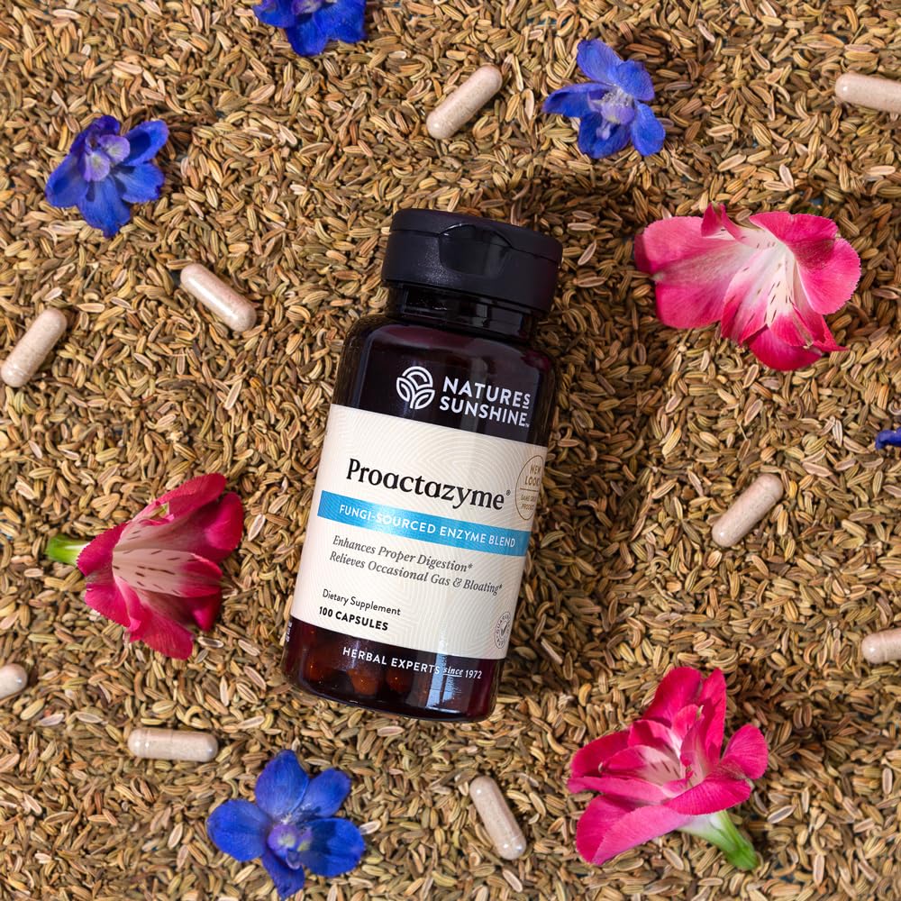 Nature's Sunshine Proactazyme packaging box showcasing packaging design