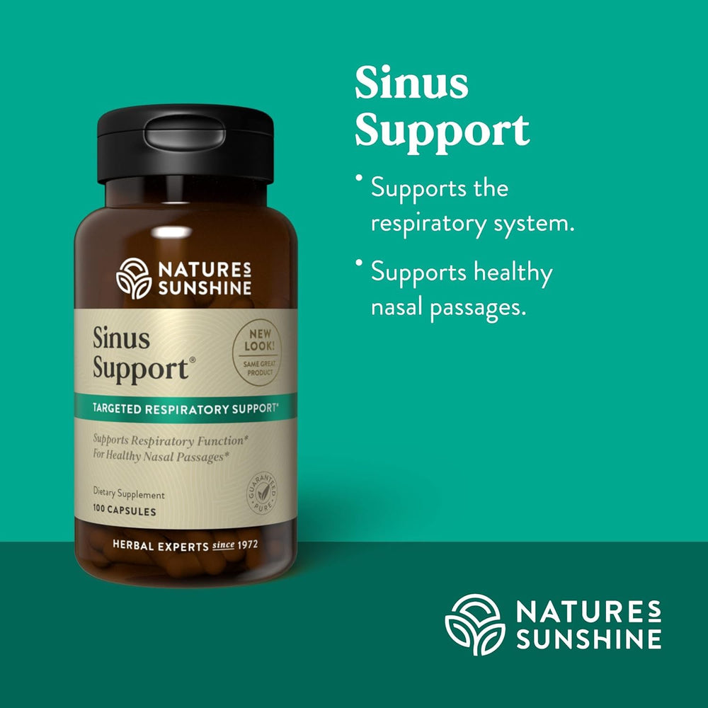 Nature's Sunshine Sinus Support EF ingredient close-up highlighting the herbal blend.