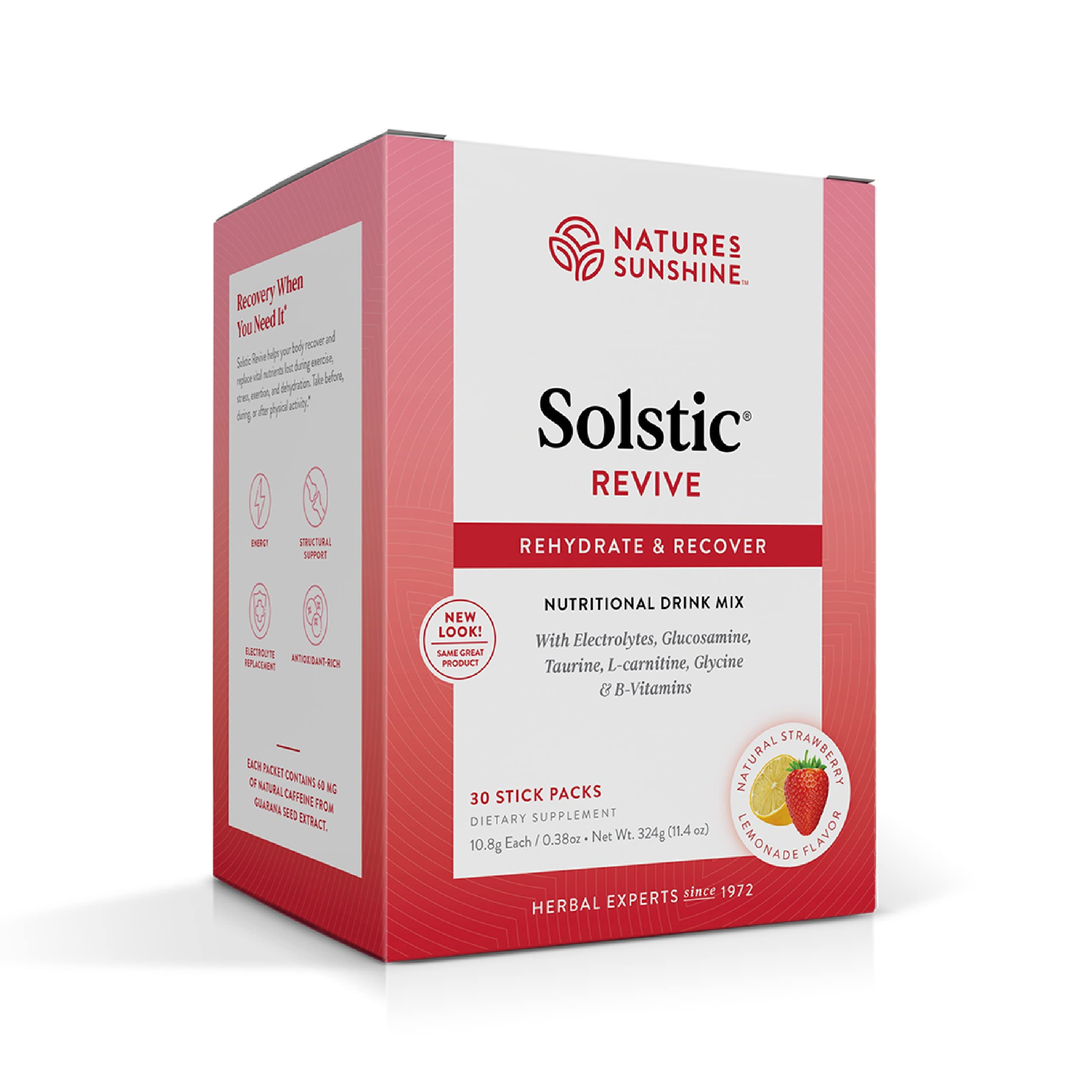 Nature's Sunshine Solstic Revive packets ready to mix after workouts