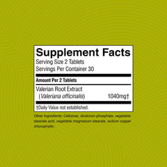 Packaging image of Nature's Sunshine valerian root extract highlights non-addictive, morning grogginess-free use.