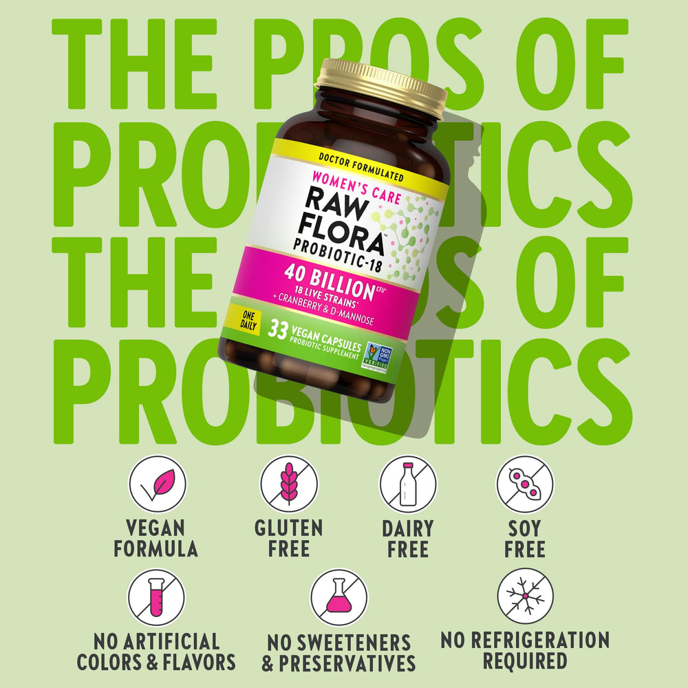 Nature's Truth Raw Flora vegan-capsules label-closeup emphasizing plant-based probiotic formula.