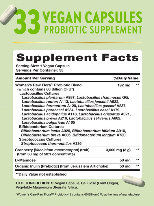 Nature's Truth Raw Flora capsules closeup highlighting vegan formula