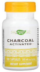 Nature's Way activated charcoal capsules bottle for daily use and digestive support