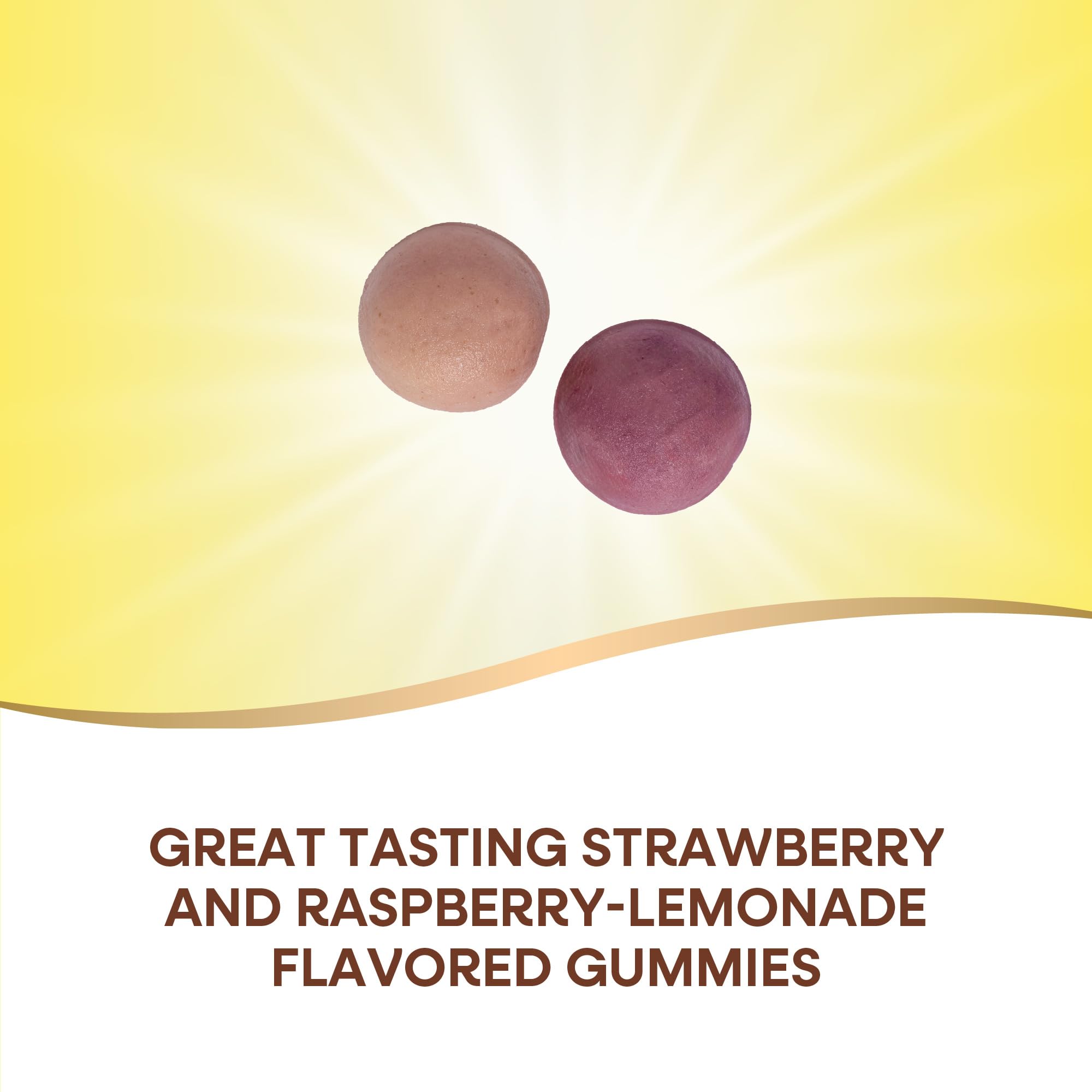 Nature's Way Alive calcium gummies close-up texture highlights the chewable form.