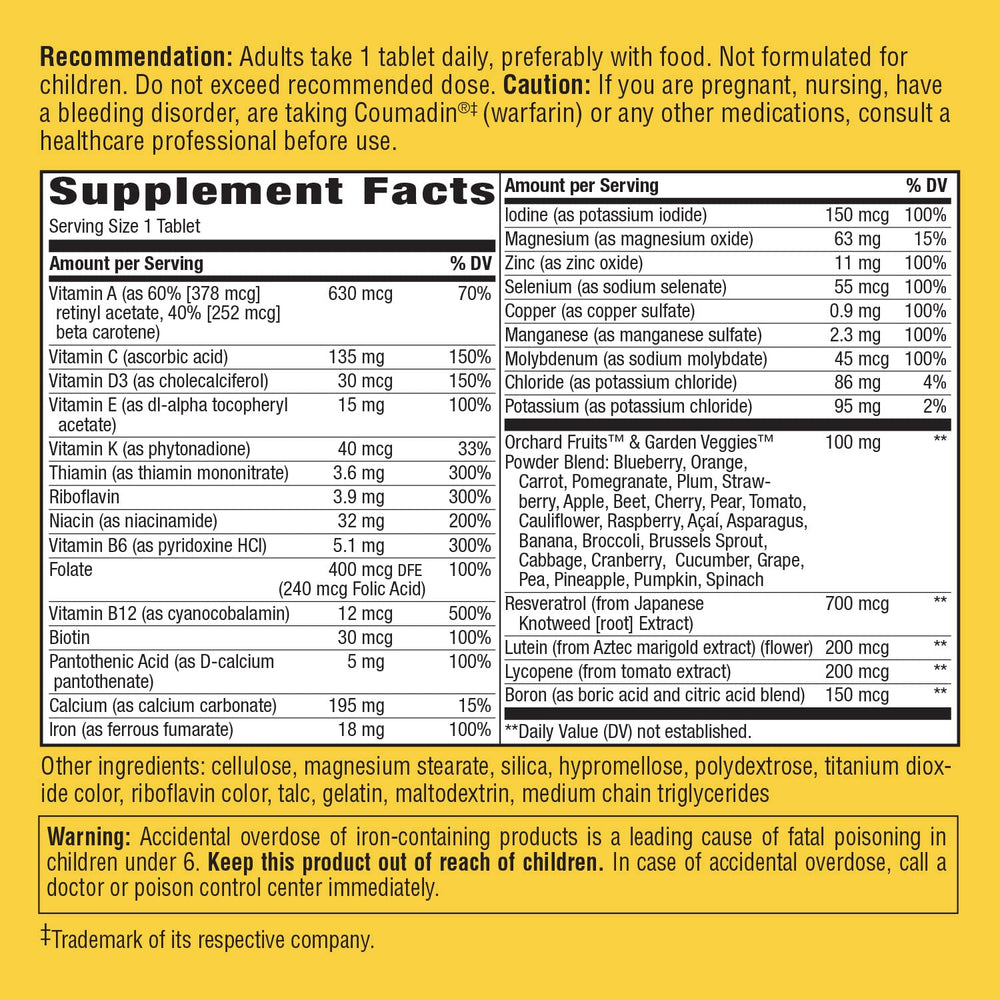 Nature's Way Alive Daily Energy bottle label close-up emphasizing high potency vitamins for overall support.