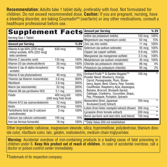 Nature's Way Alive Daily Energy bottle label close-up emphasizing high potency vitamins for overall support.