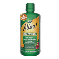 Nature's Way Alive Max Potency bottle with daily energy support in citrus flavor