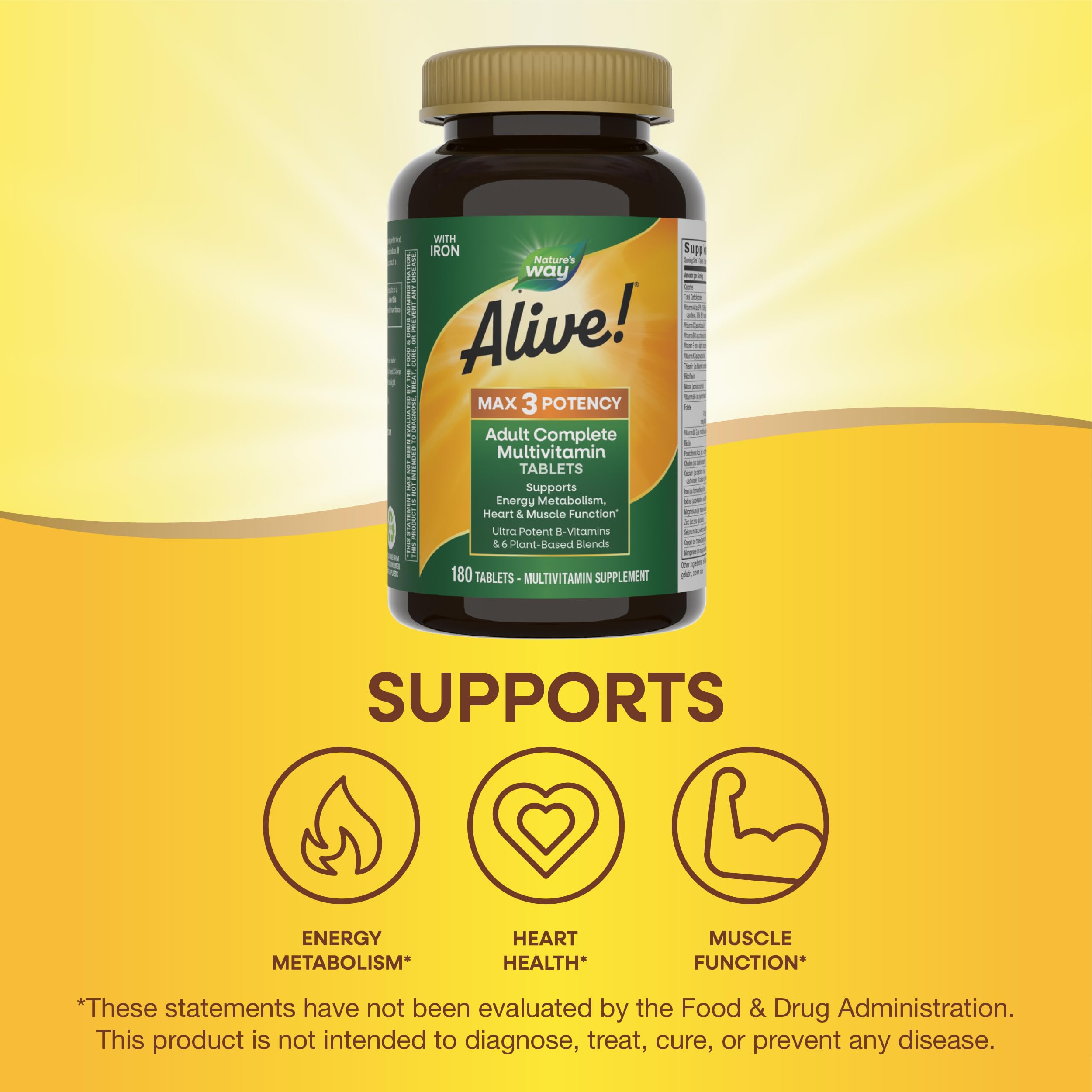 Alive Max3 Cardio Blend pack visual emphasizing heart-support nutrients.
