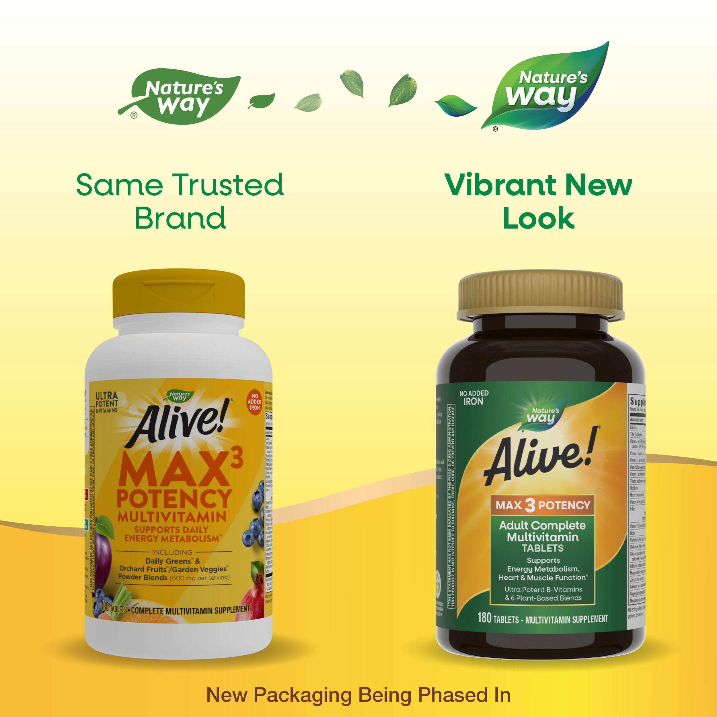 Alive! Max3 label highlights ingredients and blends for energy