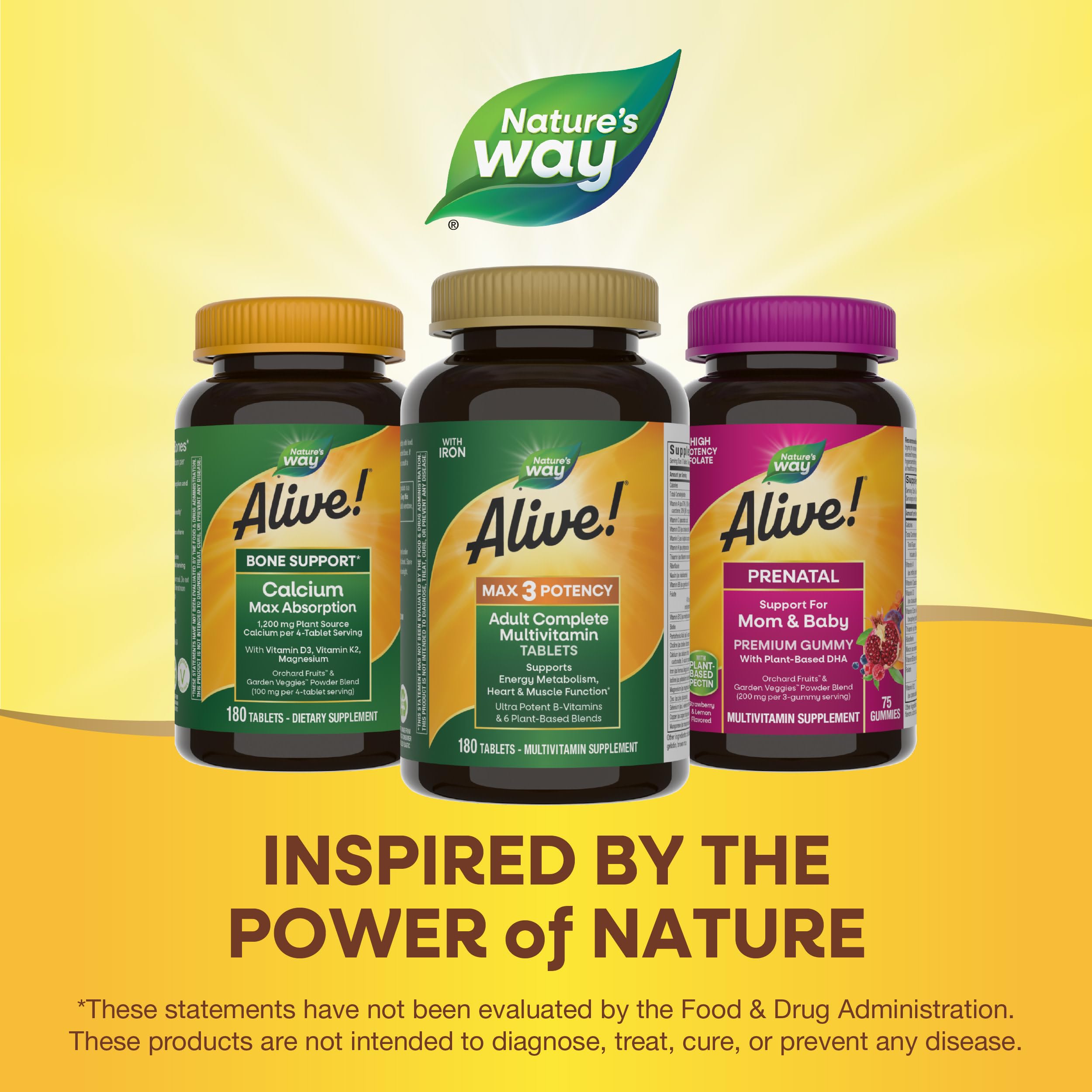 Alive Max3 serving suggestion with 3 tablets daily.