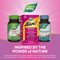 Nature's Way Alive prenatal packaging image featuring 60 vegan softgels.