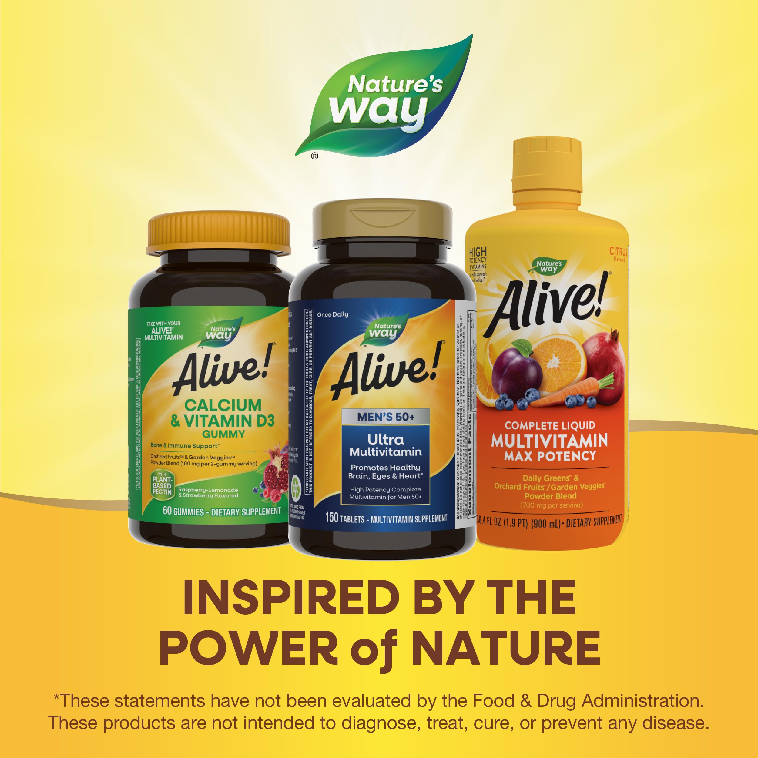 Nature's Way Alive! 50+ is gluten-free and free from artificial colors