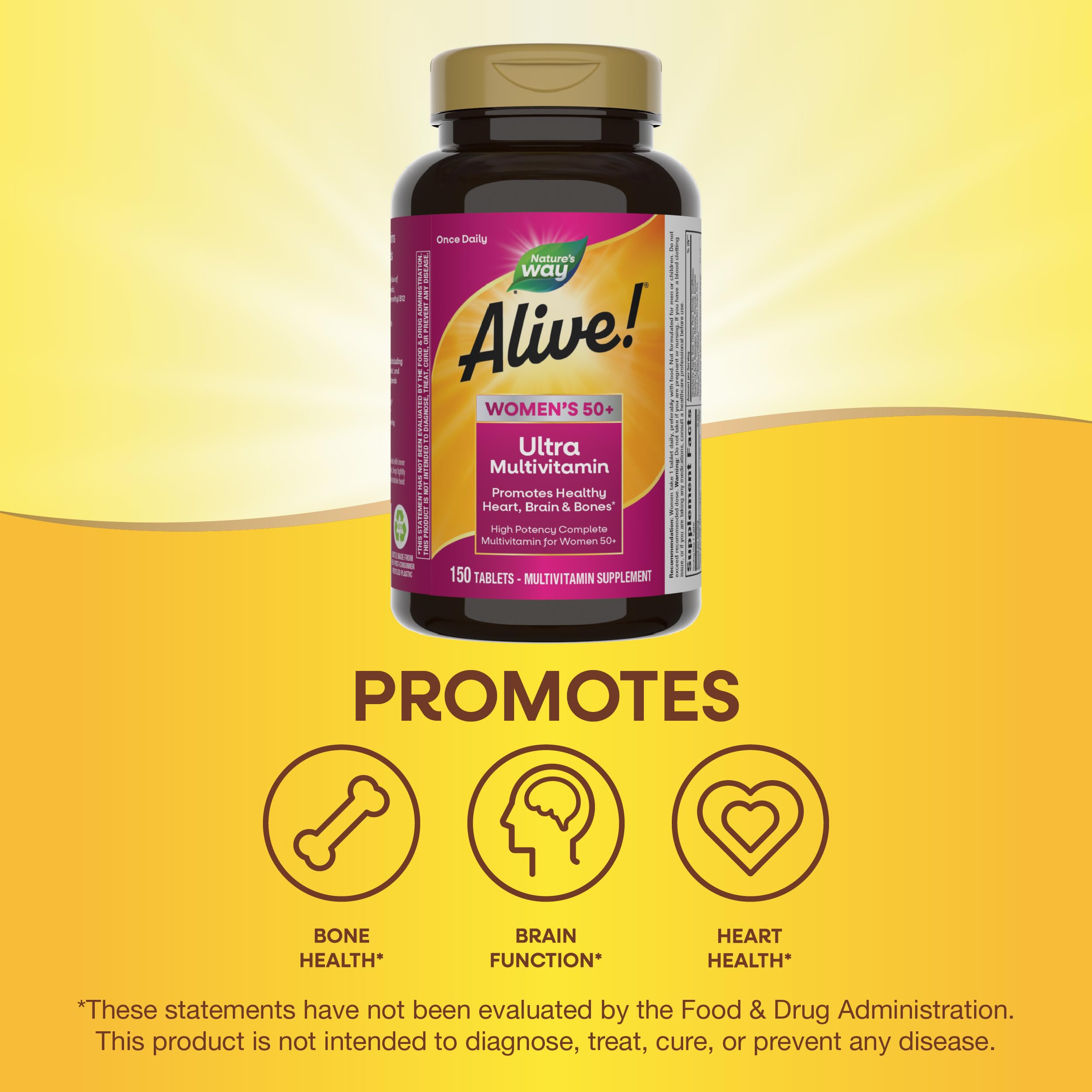 Nature's Way Alive! Women 50+ label close-up highlighting methyl B12