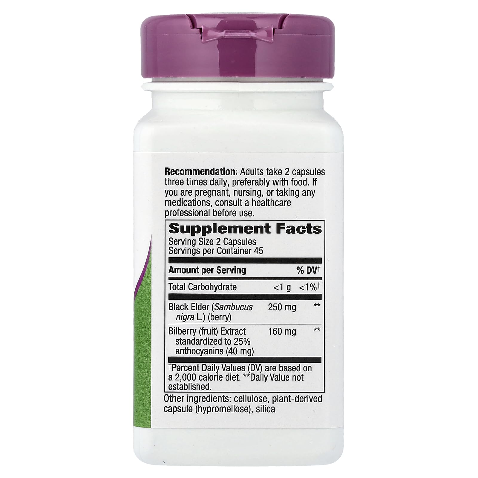 Nature's Way Bilberry capsules may support eye microcirculation during screen use.