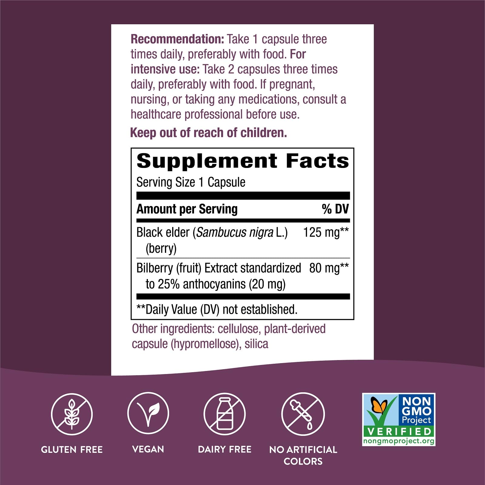 Nature's Way Bilberry Veg Capsules provide a vegetarian-friendly daily option.
