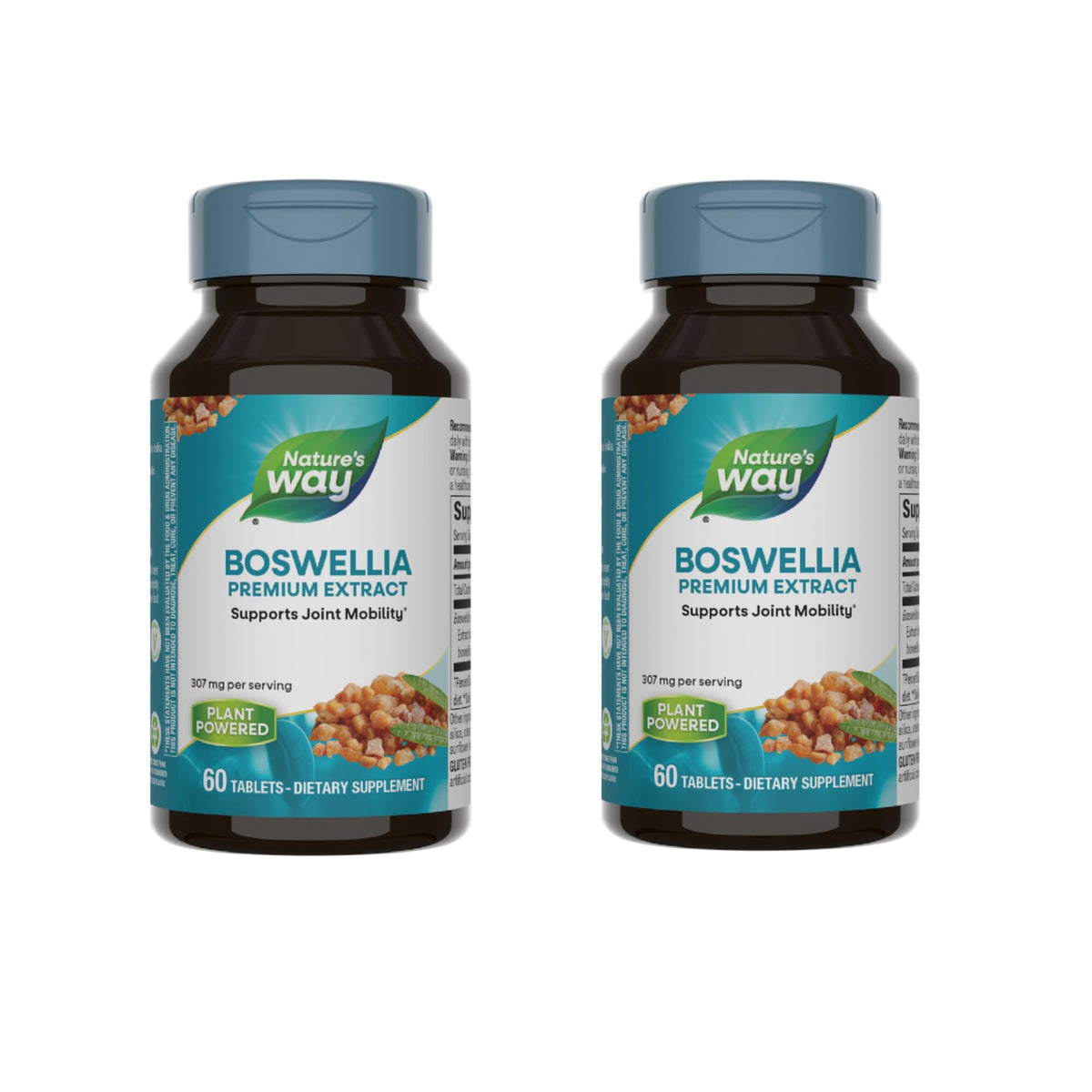 Nature's Way Boswellia premium extract tablets, front view; may support joint mobility