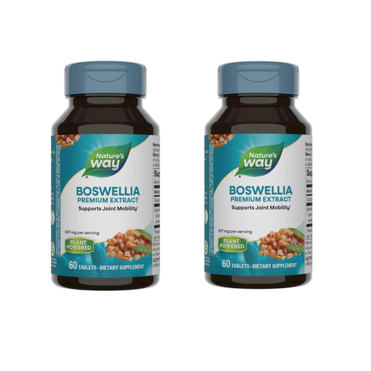 Nature's Way Boswellia premium extract tablets, front view; may support joint mobility