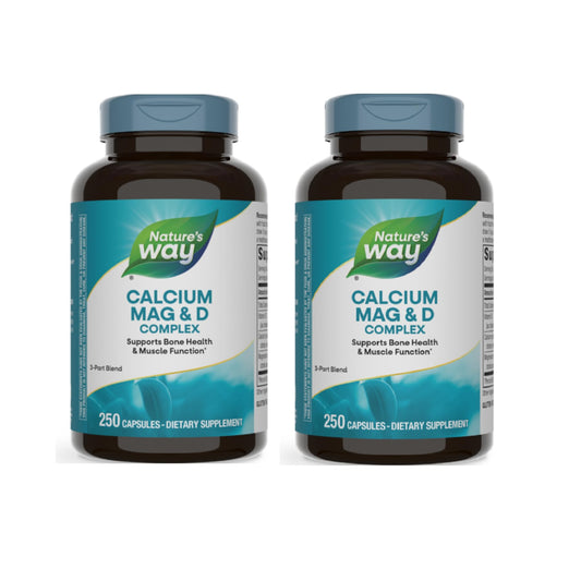 Nature's Way Calcium Magnesium D3 Complex bottle highlights bone support