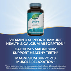 Nature's Way Calcium Magnesium D3 Complex close-up of capsules and label