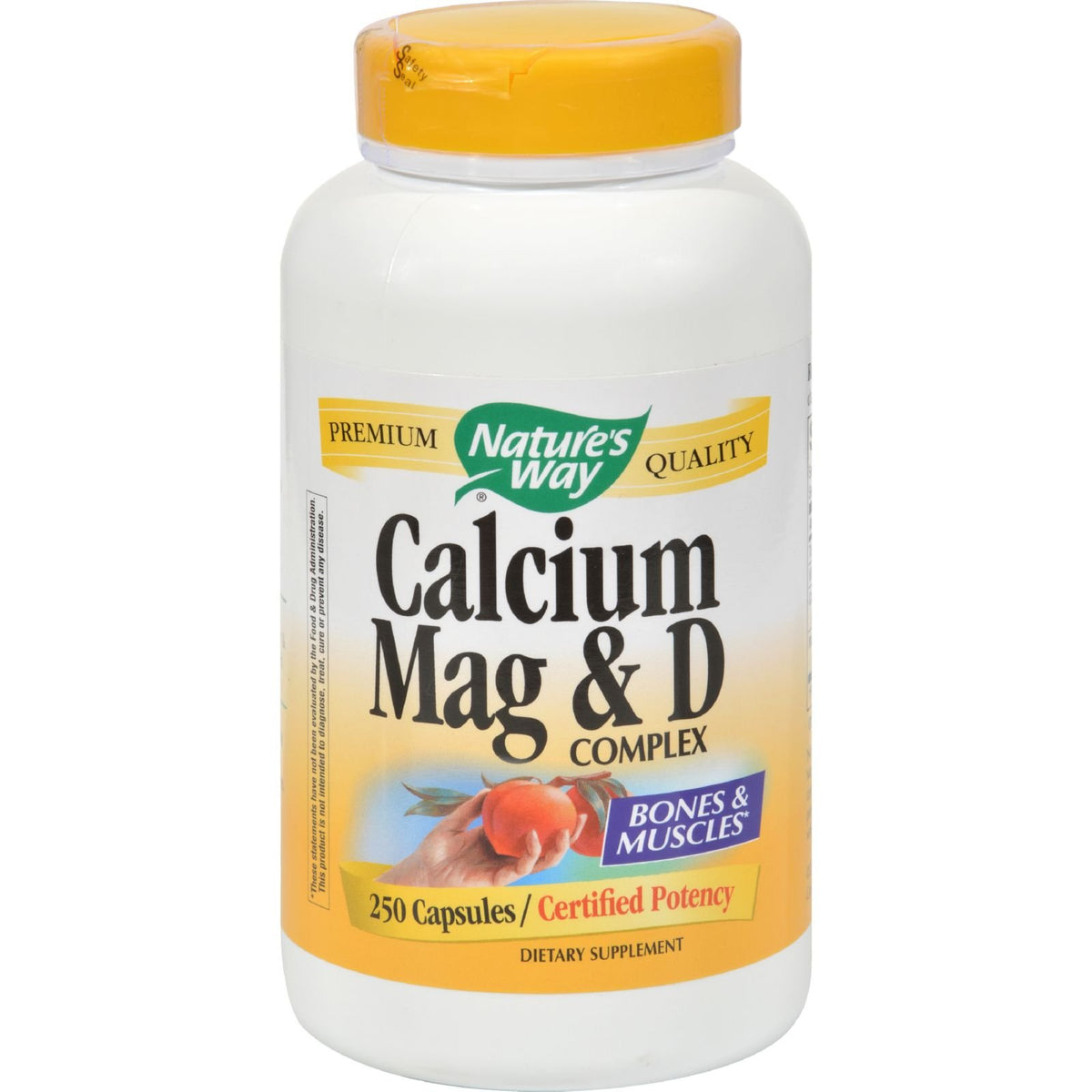 Nature's Way Calcium Magnesium & Vitamin D bottle, showing a balanced formula for bone support