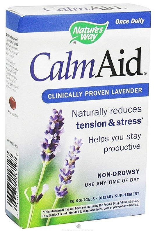 Nature's Way Calm-aid softgel bottle ready for daily calm support