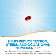 Nature's Way CalmAid softgels pour showing easy daily use.