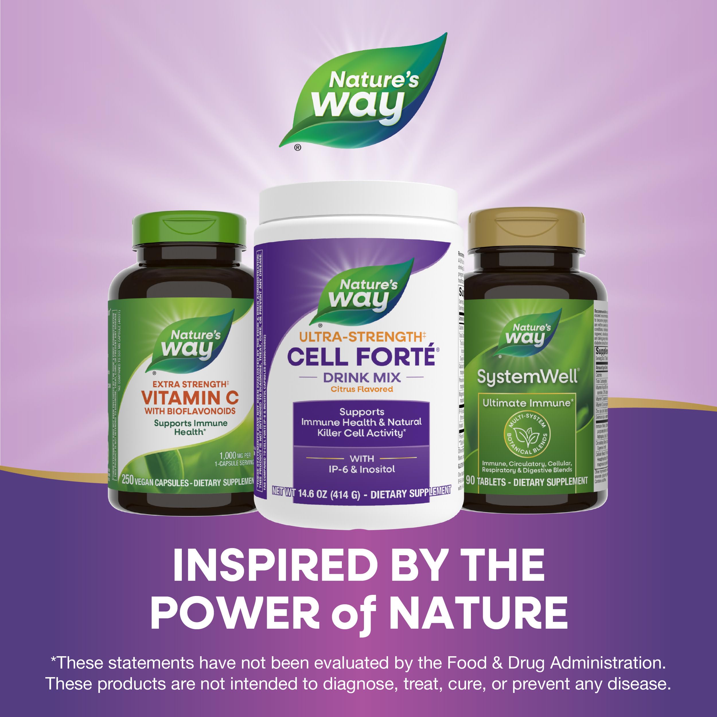 Nature's Way Cell Forte ingredients panel — clear view of minerals like calcium and magnesium.