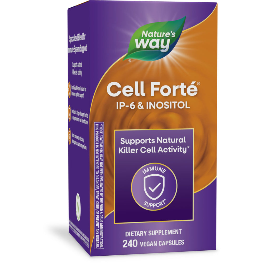 Nature's Way Cell Forté IP-6 & Inositol bottle on shelf supports immune health.