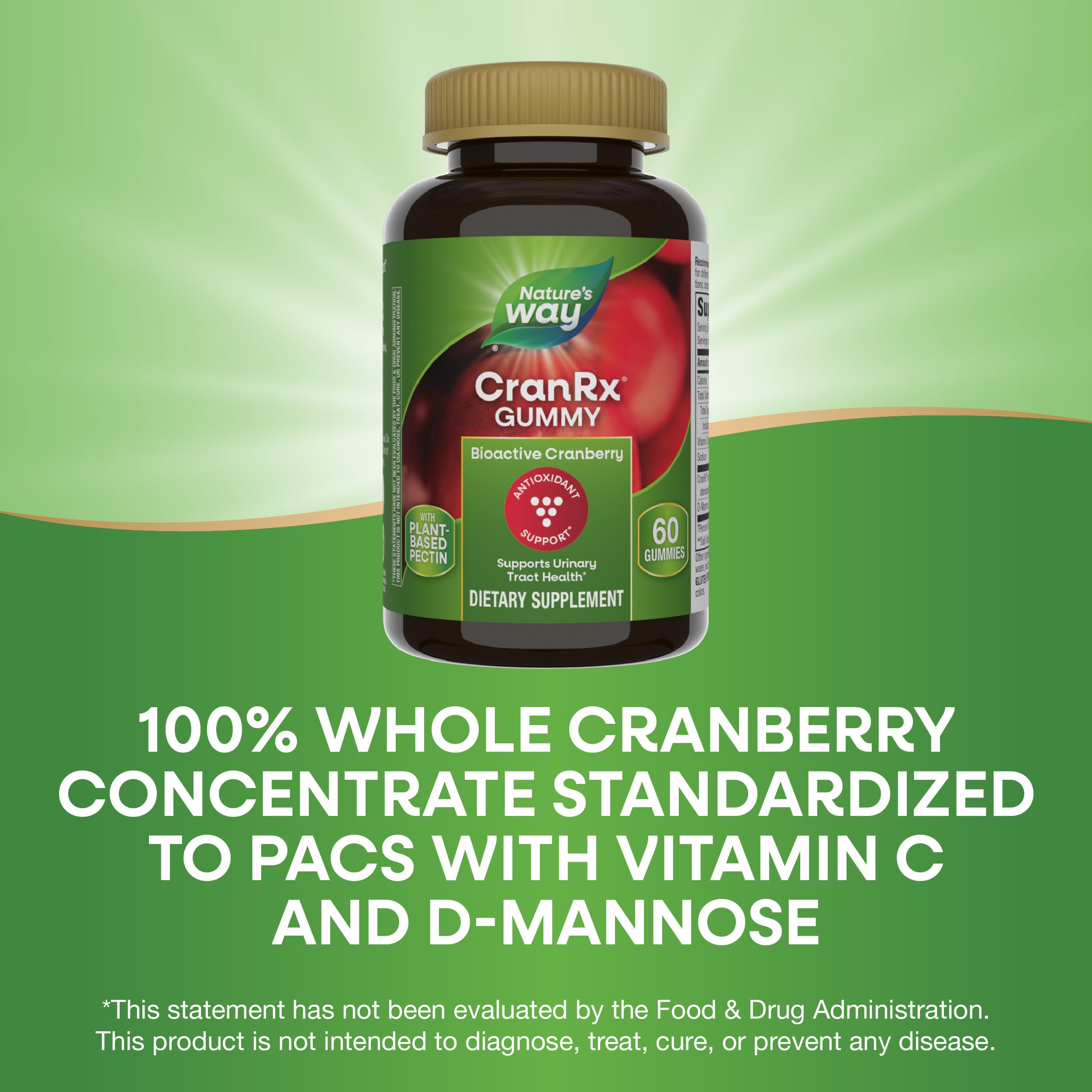 CranRx cranberry concentrate label highlights PACs content for consistent use