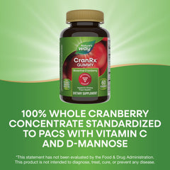 CranRx cranberry concentrate label highlights PACs content for consistent use